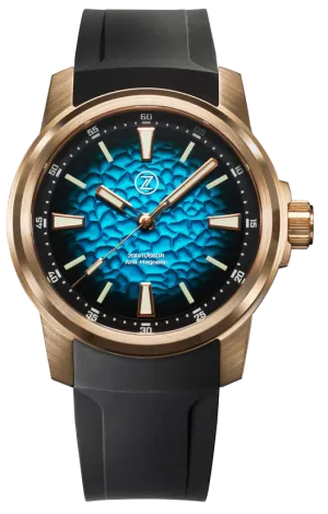 Zelos Aurora Field 42mm Bronze Hammered Teal