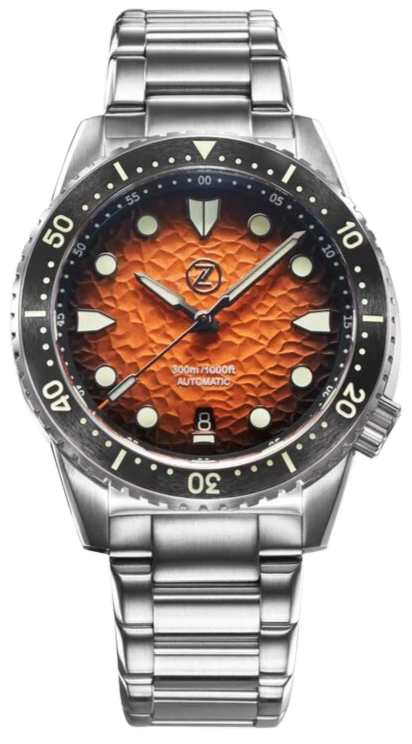Zelos Mako Diver Hammered Orange